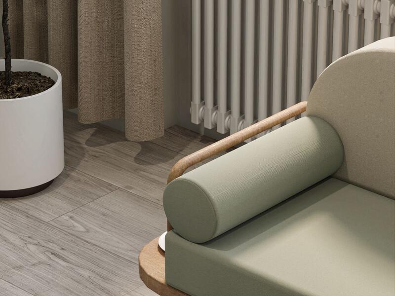 Bouche de ventilation et équipement de chauffage dans un logement.